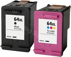 High Yield Black&Tri-Color Ink Cartridge For HP 64XL(N9J92AN / N9J91AN) Compatible with HP ENVY Inspire 7955e 7958e ENVY Photo 6220 6222 6230 6232 6252 6255 6258 7134 7155 7158 7164 7830 7855 7858