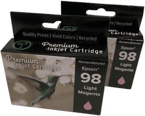 2 Pack High-Yield Light Magenta Ink Cartridge For Epson 98 & 99 T0984 Compatible with Epson Artisan 700 710 725 730 800 810 835 837