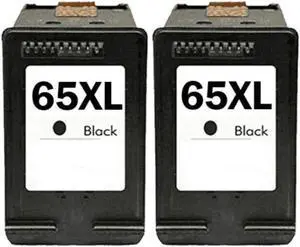 2 Pack High-Yield Black Ink Cartridges For HP 65XL Compatible For Use With HP DeskJet 2620 2621 2622 2624 2630 2632 2633 2652 2655 3720 3721 Evry 5010 5020 5030 5032 5034 5052 5055 5070 More