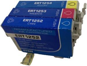 3 Pack Cyan Magenta Yellow Ink Cartridge For Epson 125 1252 - 1254 Compatible with Epson Stylus NX125 127 130 230 420 530 625 WorkForce 320 323 325 520