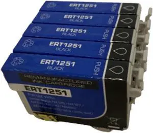 5 Pack Black Ink Cartridge For Epson 125 1251 Compatible with Epson Stylus NX125 127 130 230 420 530 625 WorkForce 320 323 325 520
