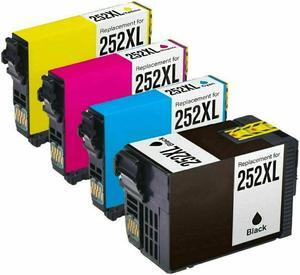 4 Pack High-Yield Black Cyan Magenta Yellow Ink Cartridge For Epson 252XL Compatible with Epson WorkForce WF 3620 3640 7610 7620 7110 7210 7710 7720