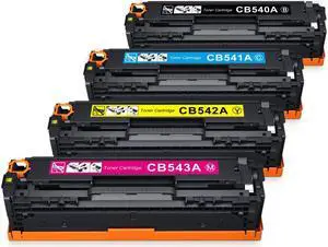 4 Pack Black Cyan Magenta Yellow Toner Cartridge For HP 125A CB540A - CB543A Compatible with HP Color LaserJet CP1210 1215 1217 1510 1515N 1518 NI CM1312 MFP 1312nfi MFP