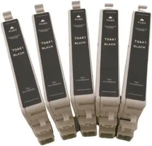 5 Pack Black Ink Cartridge For Epson 44 T0441 Compatible with Epson Stylus C64 C66 C84 C86 CX3600 CX3650 CX4600 CX64