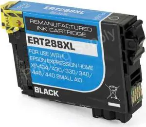 High-Yield Black Ink Cartridge with Chip Showing Ink Level Compatible with Epson 288XL T288 for Epson Expression XP-330 340 430 434 440 460