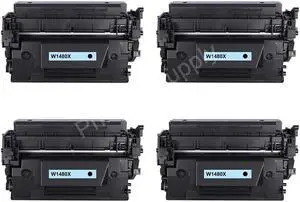 4-Pack High Yield Black Toner Cartridge (WITH CHIP) Compatible With HP W1480X For Use With HP LaserJet Pro 4001n, 4001dn, 4001dw, 4101fdn, 4101fdw