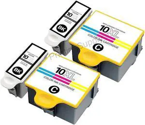 4 Pack High Yield BK&Color Ink Cartridge For Kodak 10XL Compatible With ESP 3/5/7/9 Series, 3250-5500 Series, Office 6150, Hero 6.1/7.1/9.1