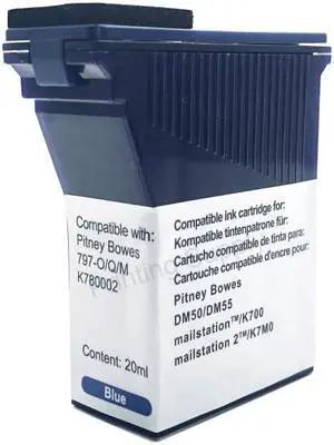 New Blue Ink Cartridge For Pitney Bowes 797, 797-O, 797-Q, 797-M Compatible with Pitney Bowes DM50, DM55, K780002, Mailstation K700, Mailstation3 K7M0