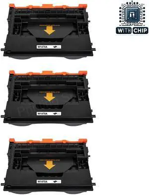 3 Pack Black Toner Cartridge For HP 147A(W1470A) WITH CHIP Comaptible With HP LaserJet Enterprise M610, M611, M612 Series, HP LaserJet Enterprise MFP M634, M635, M636 Series