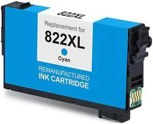 G & G Cyan Ink Cartridge Replacements for Epson 822XL High Yield: T822XL220 Cyan, For Use in WorkForce Pro WF-3820, WF-4820, WF-4830, WF-4834