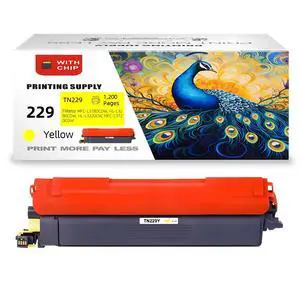 TN229 Yellow Toner Cartridge Compatible for Brother TN229, Fits for Brother HL-L3220cdw HL-L3280cdw HL-L3295cdw HL-L3300cdw HL-L8245cdw MFC-L3720cdw MFC-L3765cdw MFC-L3780cdw MFC-L8395 With Chip