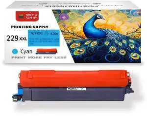 TN229XXL Cyan Toner Cartridge Compatible for Brother TN229 XXL, Fits for Brother HL-L3220 HL-L3280cdw HL-L3295cdw HL-L3300cdw HL-L8245cdwMFC-L3720cdw MFC-L3765cdw MFC-L3780cdw MFC-L8395cdw With Chip