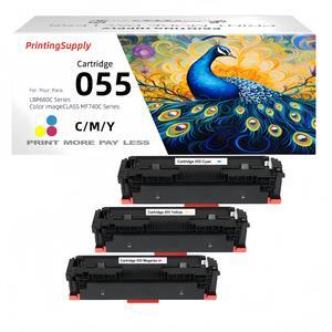 3 Pack Cyan/Yellow/Magenta 055 055H Toner Cartridge Compatible for Canon ImageClass MF741Cdw MF743Cdw MF745Cdw 3 Pack