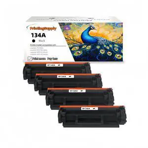 4 Pack134A Compatible Toner Cartridge Replacement for HP 134A (W1340A) *No Chip* Black, High-Quality Print, Works with HP LaserJet M209dw, MFP M234dw/M234sdn/M234sdw