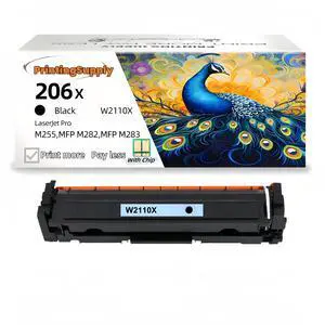 New High-Yield Black Toner Cartridge With Chip For HP 206X W2110X Compatible For Use With HP Color LaserJet Pro M255dw M255nw MFP M282nw 283fdn 283cdw 283fd