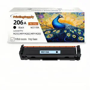 New Black Toner cartridge For HP 206A W2110A Compatible For Use With HP Color LaserJet Pro M255dw M255nw MFP M282nw 283fdn 283cdw 283fd No Chip Included