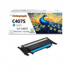 1 Pack CLT-C407S Cyan Toner Cartridge Compatible for Samsung CLT-C407S CLP320 CLP325 CLX3180 CLX3185 CLP326
