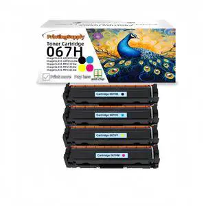 4 Pack 067H High-Yield BKCMY Toner Cartridge with Chip Compatible for Canon 067H - Fits Canon imageCLASS LBP633Cdw LBP632Cdw MF653Cdw MF654Cdw MF656Cdw