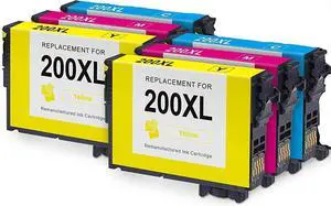 6 Pack High-Yield Cyan Magenta Yellow Ink Cartridge For Epson 200XL T200XL120 - T200XL420
Compatible with Epson Expression Home XP200 300 310 400 410 WF2520 2530 2540