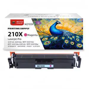 High Yield New Magenta Toner Cartridge With Chip For HP 210X W2103X Compatible For Use With HP Color LaserJet Pro 4201dn 4201dw 4301fdn 4301fdw