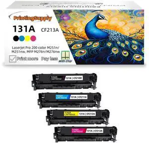 4 Pack BKCMY New Toner Cartridge For HP 131XA 131A Compatible with HP LaserJet Pro 200 color M251n M251nw MFP M276n MFP M276nw imageClass MF8280Cw