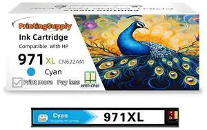 1 Pack 971XL Cyan Ink Cartridge Replacement for HP 971 XL Ink Tank for Officejet Pro X451dw X451dn X476dw X476dn X576dw X551dw Printers Ink