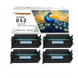 4 Pack 052 High-Quality Black Toner Cartridge for Canon 052 - Fits Canon LBP-212dw 214dw 215dw 215x MF424dw MF426dw