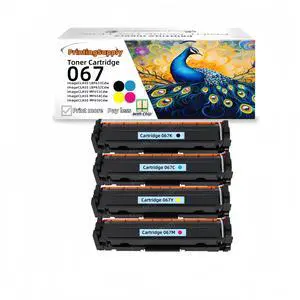 4 Pack 067A BKCMY Toner Cartridge (with Chip) - for Canon 067 Fits imageclass LBP630C, MF650C series MF656Cdw LBP632Cdw  MF653Cdw  LBP633Cdw  MF654Cdw  MF650  LBP630