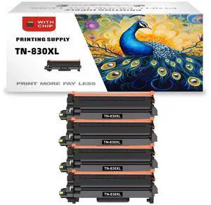4 Pack High Yield TN-830 XL Black Toner Cartridge Compatible for Brother TN830 XL Fits for Brother HL-L2400D HL-L2405W HL-L2460DW HL-L2460DWXL HL-L2865DW MFC-L2820DW DCP-L2640 MFC-L2820DWXL3,000 Pages 4 Pack High Yield TN-830 XL Black Toner Cartridge Compatible for Brother TN830 XL Fits for Brother HL-L2400D HL-L2405W HL-L2460DW HL-L2460DWXL HL-L2865DW MFC-L2820DW DCP-L2640 MFC-L2820DWXL3,000 Pages