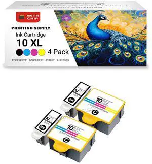 4 Pack High Yield BK&Color Ink Cartridge For Kodak 10XL Compatible With ESP 3/5/7/9 Series, 3250-5500 Series, Office 6150, Hero 6.1/7.1/9.1 4 Pack High Yield BK&Color Ink Cartridge For Kodak 10XL Compatible With ESP 3/5/7/9 Series, 3250-5500 Series, Office 6150, Hero 6.1/7.1/9.1