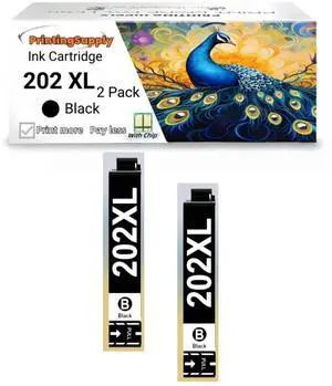 202XL T202XL High Yield Ink Cartridge Compatible for Epson 202 XL T202 XL Workforce WF-2860 Expression Home XP-5100 2 Pack Black 202XL T202XL High Yield Ink Cartridge Compatible for Epson 202 XL T202 XL Workforce WF-2860 Expression Home XP-5100 2 Pack Black
