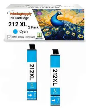 212XL T212XL High Yield Ink Cartridge Compatible for Epson Expression Home XP-2100 XP-3100 XP-3105 XP-4100 XP-4105 WorkForce WF-2810 WF-2830 WF-2850 2 Pack 212XL Cyan 212XL T212XL High Yield Ink Cartridge Compatible for Epson Expression Home XP-2100 XP-3100 XP-3105 XP-4100 XP-4105 WorkForce WF-2810 WF-2830 WF-2850 2 Pack 212XL Cyan