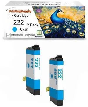 222XL Ink Cartridge Compatible for Epson 222 XL 222 XL 222 Expression XP-5200 WorkForce Pro WF-2960 2 Pack 222 Cyan 222XL Ink Cartridge Compatible for Epson 222 XL 222 XL 222 Expression XP-5200 WorkForce Pro WF-2960 2 Pack 222 Cyan