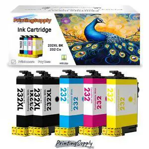 5PK 232XL&232 BKCMY Ink Cartridges Compatible for Epson 232XL 232 XL T232XL T232 XL Expression Home XP-4200 XP-4205 WorkForce Pro WF-2930 WF-2950 5PK 232XL&232 BKCMY Ink Cartridges Compatible for Epson 232XL 232 XL T232XL T232 XL Expression Home XP-4200 XP-4205 WorkForce Pro WF-2930 WF-2950