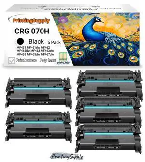 070H Toner Cartridge Compatible for Canon 070H CRG070H CRG-070H Cartridge 070H ImageCLASS/i-SENSYS MF469dw MF467dw MF465dw MF462dw LBP122dw LBP244dw LBP247dw LBP246dw 5 Pack With Chip 10,200 Pages 070H Toner Cartridge Compatible for Canon 070H CRG070H CRG-070H Cartridge 070H ImageCLASS/i-SENSYS MF469dw MF467dw MF465dw MF462dw LBP122dw LBP244dw LBP247dw LBP246dw 5 Pack With Chip 10,200 Pages