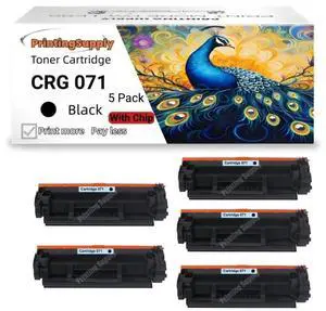 5 Pack 071 Black Toner Cartridge Compatible for Canon 071 CRG 071 CRG-071 Work with Canon ImageClass MF275dw MF274dn MF273dw MF272dw MF271dn LBP122dw LBP121dn 5 Pack 071 Black Toner Cartridge Compatible for Canon 071 CRG 071 CRG-071 Work with Canon ImageClass MF275dw MF274dn MF273dw MF272dw MF271dn LBP122dw LBP121dn