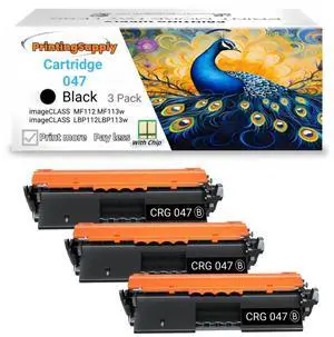 Cartridge 047 Compatible for Canon Cartridge-047 Cartridge 047 CRG-047 Canon imageCLASS MF112 MF113w imageCLASS LBP112 LBP113w With Chip 1,600 Pages 3 Pack Cartridge 047 Compatible for Canon Cartridge-047 Cartridge 047 CRG-047 Canon imageCLASS MF112 MF113w imageCLASS LBP112 LBP113w With Chip 1,600 Pages 3 Pack