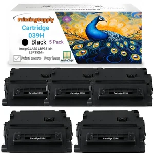 5 Pack CRG039H Black High Yield Toner Cartridge Compatible for Canon Cartridge 039H, Fits for Canon imageCLASS LBP351 LBP352 Printer 5 Pack CRG039H Black High Yield Toner Cartridge Compatible for Canon Cartridge 039H, Fits for Canon imageCLASS LBP351 LBP352 Printer