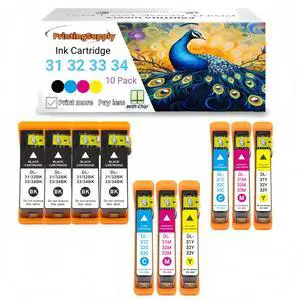 Compatible Dell 31 32 33 34 BCMY Ink Cartridge Work for Dell 31 32 33 34 V525w V725w Printer Black 600 Pages Color 400 Pages 10 Pack 4B+2C+2M+2Y Compatible Dell 31 32 33 34 BCMY Ink Cartridge Work for Dell 31 32 33 34 V525w V725w Printer Black 600 Pages Color 400 Pages 10 Pack 4B+2C+2M+2Y