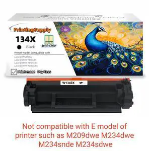 134X Compatible Toner Cartridge Replacement for HP 134X W1340X *With Chip* Black, High-Yield Print, Works with HP LaserJet M209dw MFP M234dw M234sdn M234sdw 134X Compatible Toner Cartridge Replacement for HP 134X W1340X *With Chip* Black, High-Yield Print, Works with HP LaserJet M209dw MFP M234dw M234sdn M234sdw