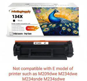 134X Compatible Toner Cartridge Replacement for HP 134X W1340X *No Chip* Black, High-Yield Print, Works with HP LaserJet M209dw MFP M234dw M234sdn M234sdw 134X Compatible Toner Cartridge Replacement for HP 134X W1340X *No Chip* Black, High-Yield Print, Works with HP LaserJet M209dw MFP M234dw M234sdn M234sdw