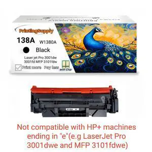 1 Pack 138A W1380A Black Toner Cartridge Compatible for HP 138A Laser jet Pro 3001dw Laser jet Pro 3001fdw Laser jet Pro MFP 3101fdw With Chip 1 Pack 138A W1380A Black Toner Cartridge Compatible for HP 138A Laser jet Pro 3001dw Laser jet Pro 3001fdw Laser jet Pro MFP 3101fdw With Chip