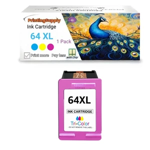 64XL 1P Tri-Color Ink Cartridge Compatible for HP 64 XL Compatible with HP ENVY Inspire 7955e 7958e ENVY Photo 6220 6222 6230 6232 6252 6255 6258 7134 7155 7158 7164 7830 7855 7858 7864 64XL 1P Tri-Color Ink Cartridge Compatible for HP 64 XL Compatible with HP ENVY Inspire 7955e 7958e ENVY Photo 6220 6222 6230 6232 6252 6255 6258 7134 7155 7158 7164 7830 7855 7858 7864