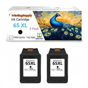 65XL 2P Black Ink Cartridge Compatible for HP 65 XL Compatible with HP AMP 100 105 120 125 1302620 2621 2622 2624 2630 2632 2633 2652 2655 DeskJet 3720 3721 3722 3723 3732 3735 3750 3752 3755 65XL 2P Black Ink Cartridge Compatible for HP 65 XL Compatible with HP AMP 100 105 120 125 1302620 2621 2622 2624 2630 2632 2633 2652 2655 DeskJet 3720 3721 3722 3723 3732 3735 3750 3752 3755