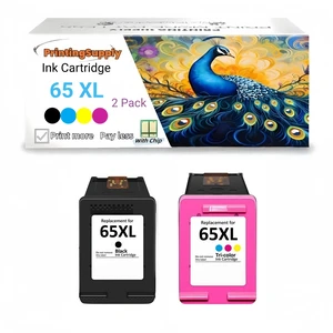 65XL 2P Black&Tri-C Ink Cartridge Compatible for HP 65 XL Compatible with HP AMP 100 105 120 125 1302620 2621 2622 2624 2630 2632 2633 2652 2655 DeskJet 3720 3721 3722 3723 3732 3735 3750 3752 3755 65XL 2P Black&Tri-C Ink Cartridge Compatible for HP 65 XL Compatible with HP AMP 100 105 120 125 1302620 2621 2622 2624 2630 2632 2633 2652 2655 DeskJet 3720 3721 3722 3723 3732 3735 3750 3752 3755