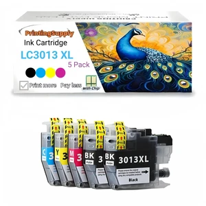 LC3013XL 5PK High-Yield BKCMY Ink Cartridge Compatible for Brother LC3013 XL LC3011 Compatible with Brother MFC-J491DW J497DW J690DW J895DW LC3013XL 5PK High-Yield BKCMY Ink Cartridge Compatible for Brother LC3013 XL LC3011 Compatible with Brother MFC-J491DW J497DW J690DW J895DW