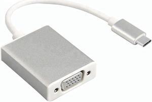 Sonilco USB-C to VGA HDTV USB 3.1 Type C Adapter Cable for Monitor TV Projector Converter with Aluminum Case for 2017 MacBook Pro Samsung Galaxy, Silver