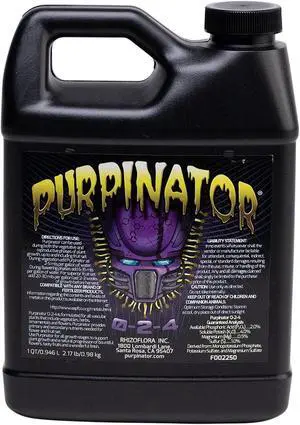 Purpinator - Liquid Nutrient Additive for Flowering and Fruiting Plants, For Use in Hydroponics and Soil, 1 qt.