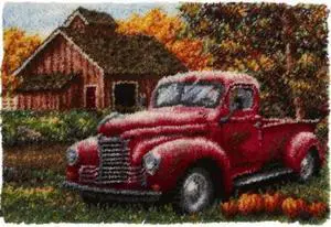 Rug Making Latch Hooking Kit | Vintage Truck (52x38cm printed canvas)