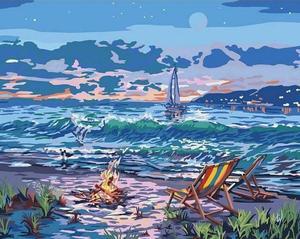 Seaside Beach Paint By Numbers (40x50cm No Frame)